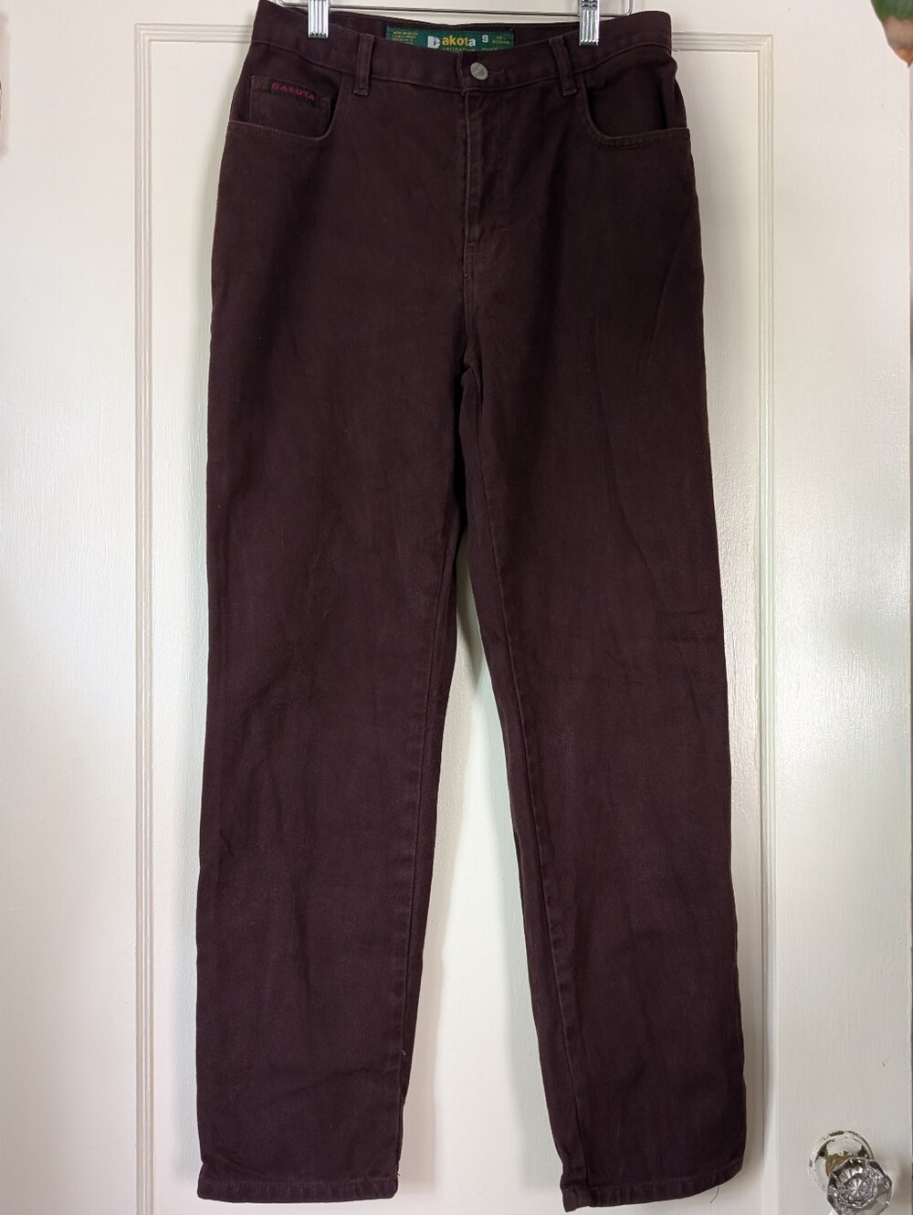 Dakota High-Rise Straight Leg Jeans in Deep Plum Size 9